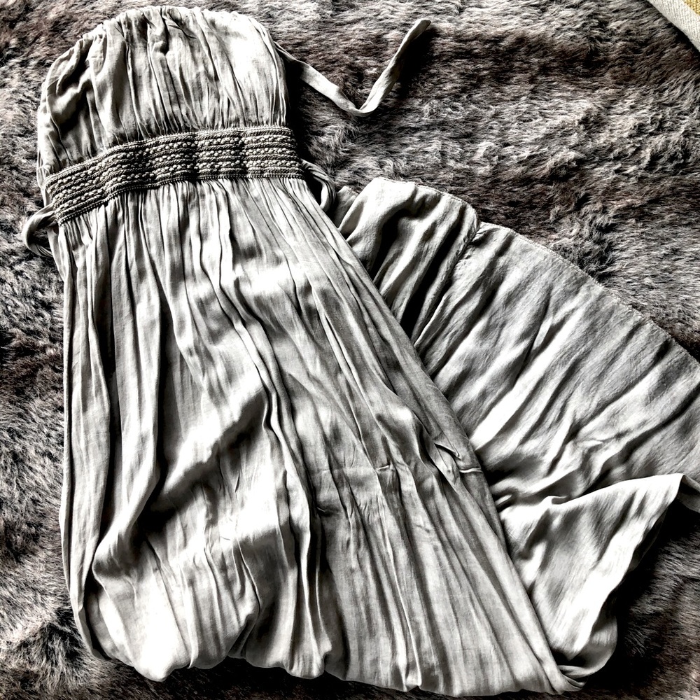 Bandeau cotton maxi dress. Hand-made in Italy.